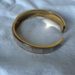 Michael Kors Gold and White Hinged Women's Bracelet